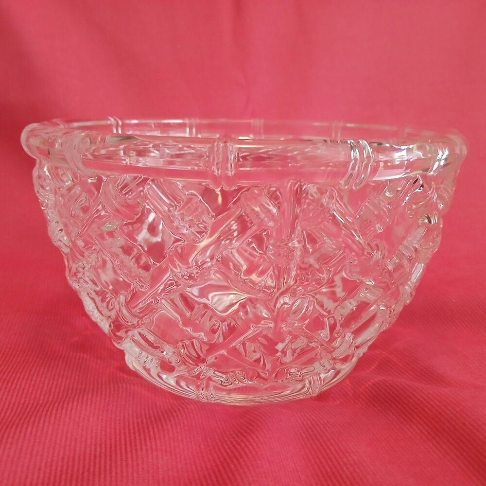 Tiffany & Co Bamboo pattern 9" Dia. Crystal Bowl, vintage